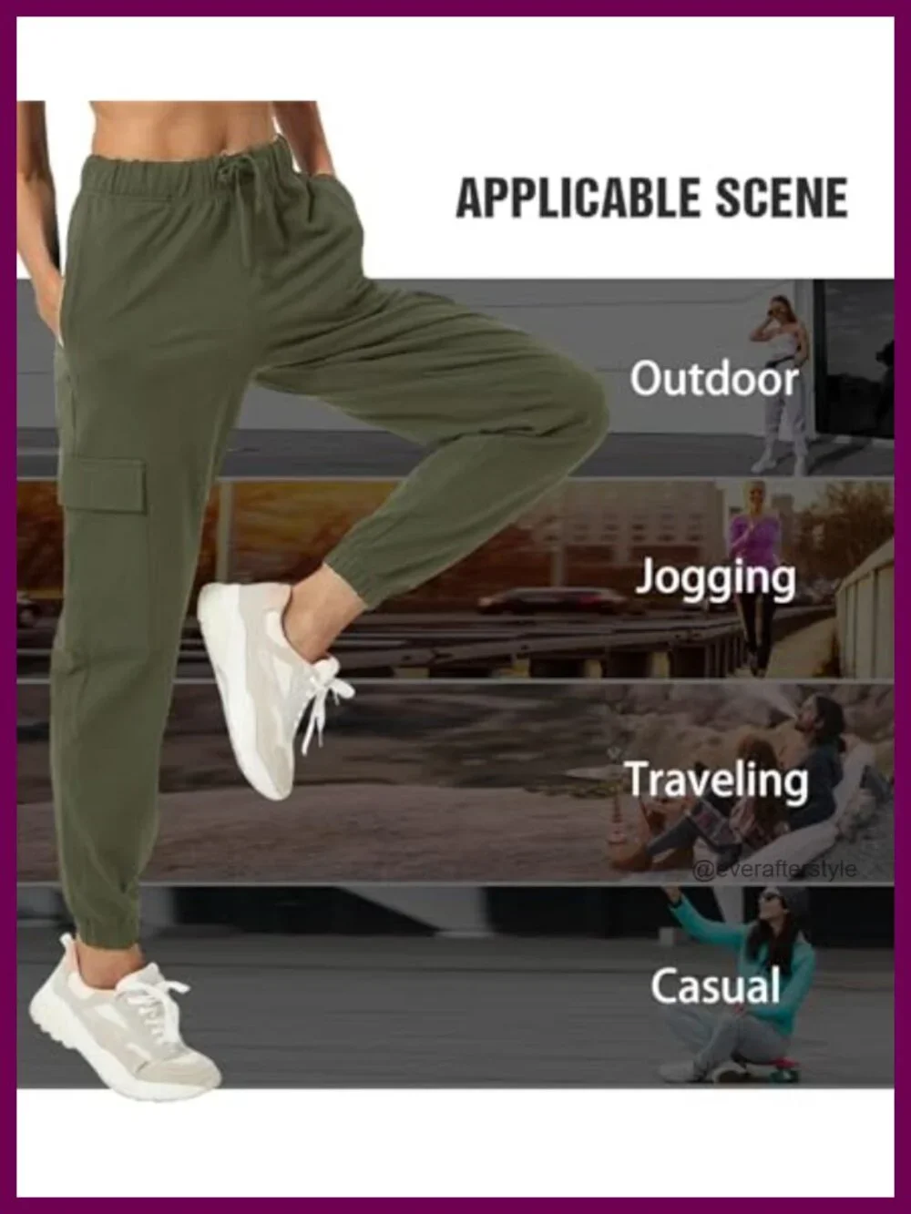Women's Loose Cargo Sweatpants with Pockets, Athletic Joggers, Yoga Lounge Pants